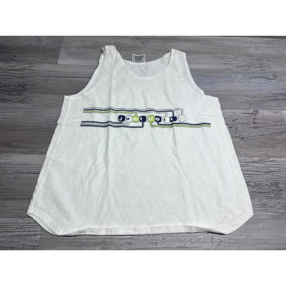 Vintage Nike Tank Top Just Do It Sleeveless‎ T-Shirt Size M Cyber Y2K Sporty Tee